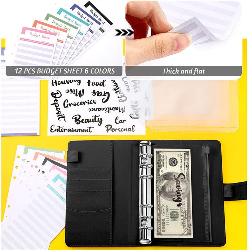 Kalsten | Financial Planner Leather Multi Pocket Bill Organizer Notebook