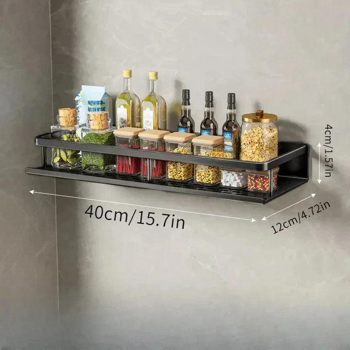 Wall-Mounted Aluminium Kitchen Storage Shelf