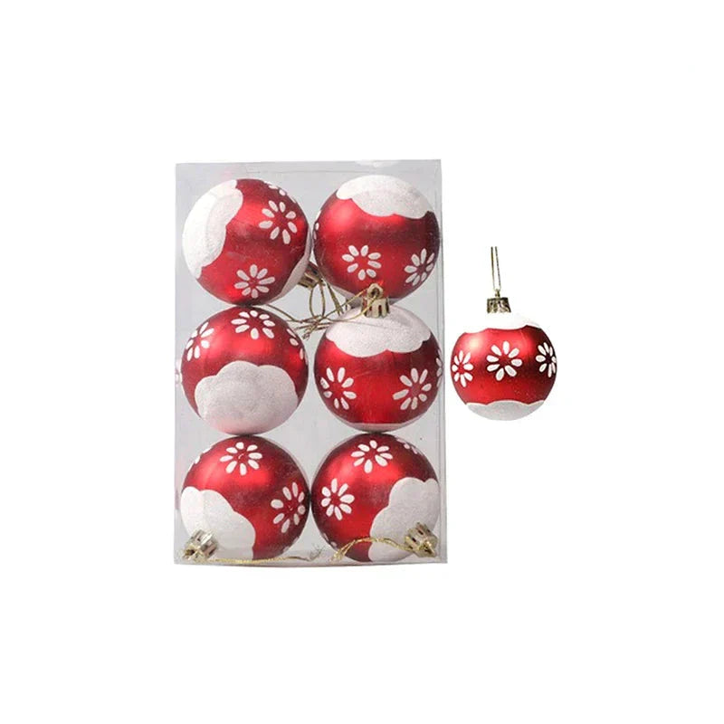 Elegant Snowflake Christmas Baubles Set – High-quality Christmas ornaments in red, white and gold, perfect for festive tree decoration at Christmas | Noxord