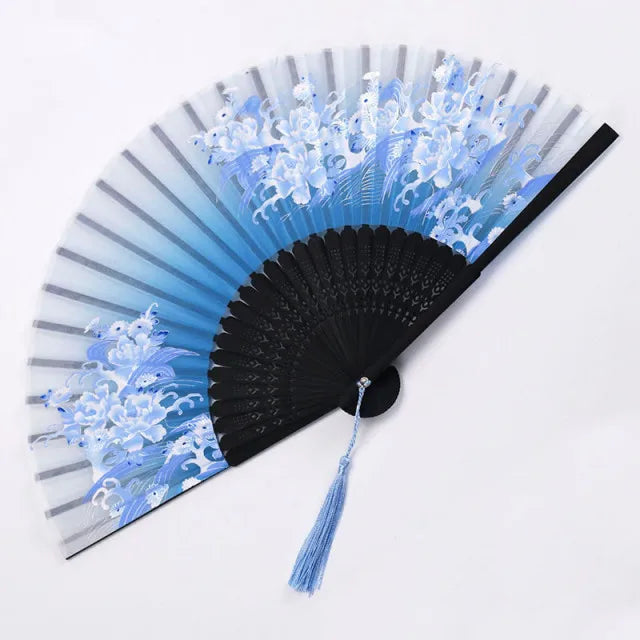 Traditional Japanese Style Floral Hand Fan | Kalsten