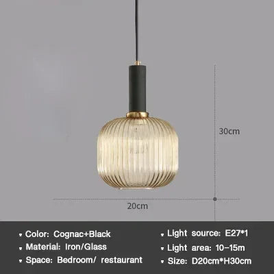 Modern Nordic Glass Pendant Light – Single Head LED Hanging Lamp for Dining Room, Bedroom, Cafe, and Study – White, Green, Cognac & More | Kalsten