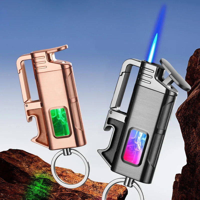 Modern Windproof Metal  Bottle Opener Keychain Lighter | Kalsten