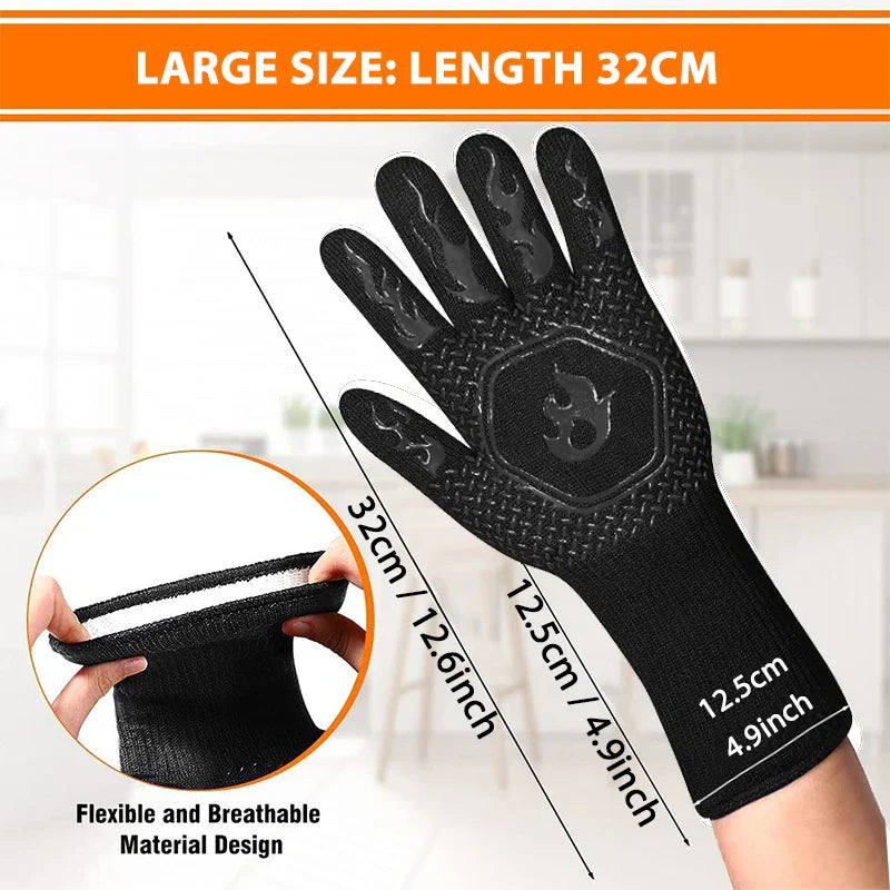 Noxord | ThermaGrip Heat Resistant Grill Glove | Silicone & Cotton | Non-slip & fireproof up to 800 °C | For Grill, Oven & BBQ | 1 Piece