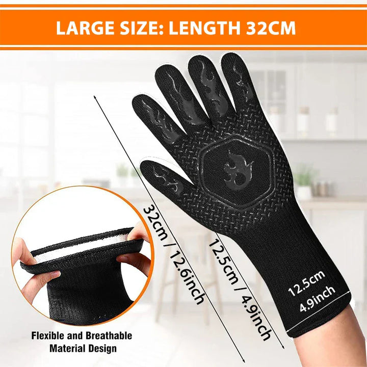 Noxord | ThermaGrip Heat Resistant Grill Glove | Silicone & Cotton | Non-slip & fireproof up to 800 °C | For Grill, Oven & BBQ | 1 Piece