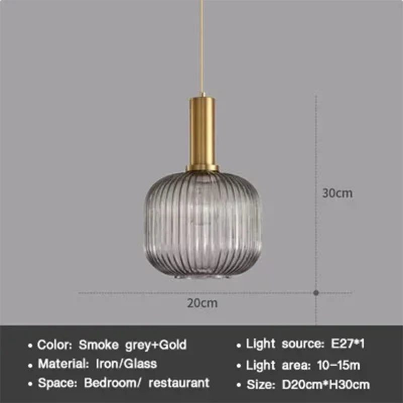 Modern Nordic Glass Pendant Light – Single Head LED Hanging Lamp for Dining Room, Bedroom, Cafe, and Study – White, Green, Cognac & More | Kalsten