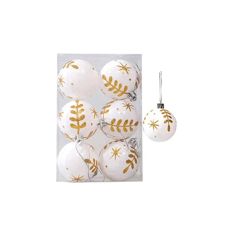 Elegant Snowflake Christmas Baubles Set – High-quality Christmas ornaments in red, white and gold, perfect for festive tree decoration at Christmas | Noxord
