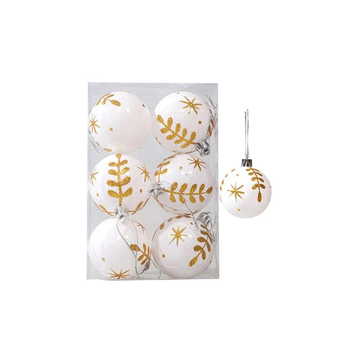 Elegant Snowflake Christmas Baubles Set – High-quality Christmas ornaments in red, white and gold, perfect for festive tree decoration at Christmas | Noxord