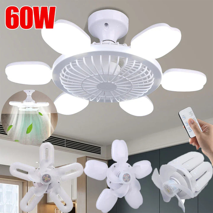 Silent Adjustable Remote Control Ceiling Foldable Fan Lamp | Noxord