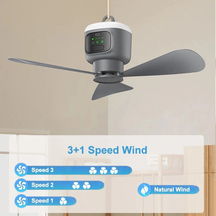 12000mAh Portable Ceiling & Camping Fan – Outdoor Tent Air Circulator and Cooling Ventilator | Kalsten