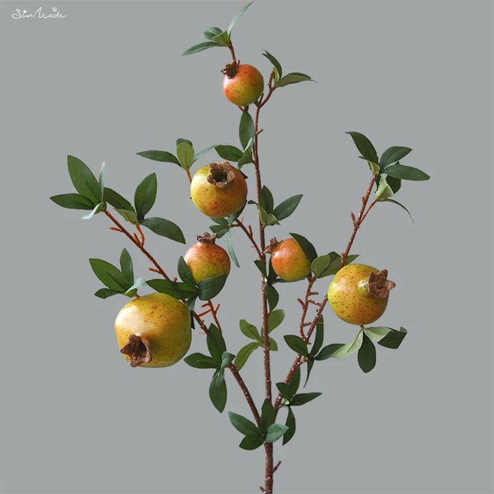 6-Piece Artificial Pomegranate Fruit Branch with Leaves | Kalsten