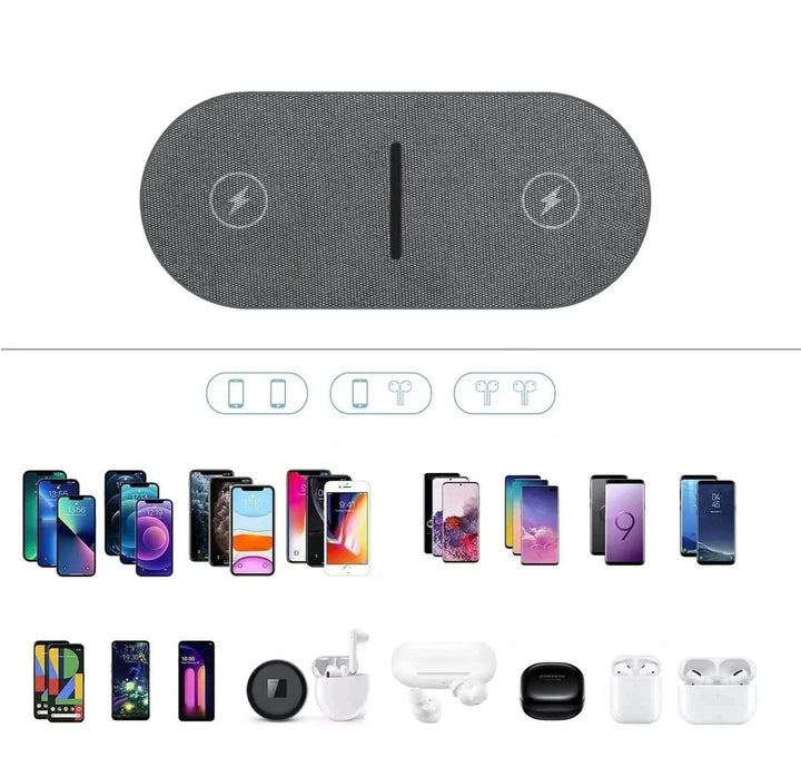 Fast Wireless Charger for iPhone, AirPods & Samsung
