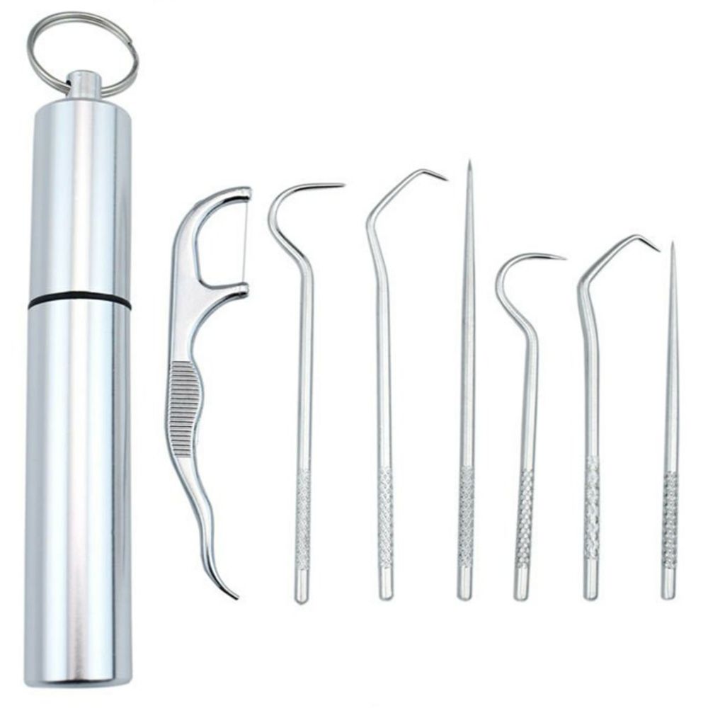 Clean Pick - 7 Piece Stainless Steel Toothpick Set | Kalsten