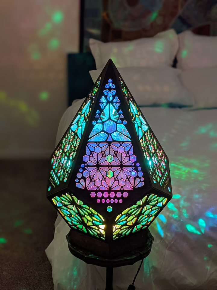 Kalsten | Glass-in-Block Style LED Table Lamp - LumiAura