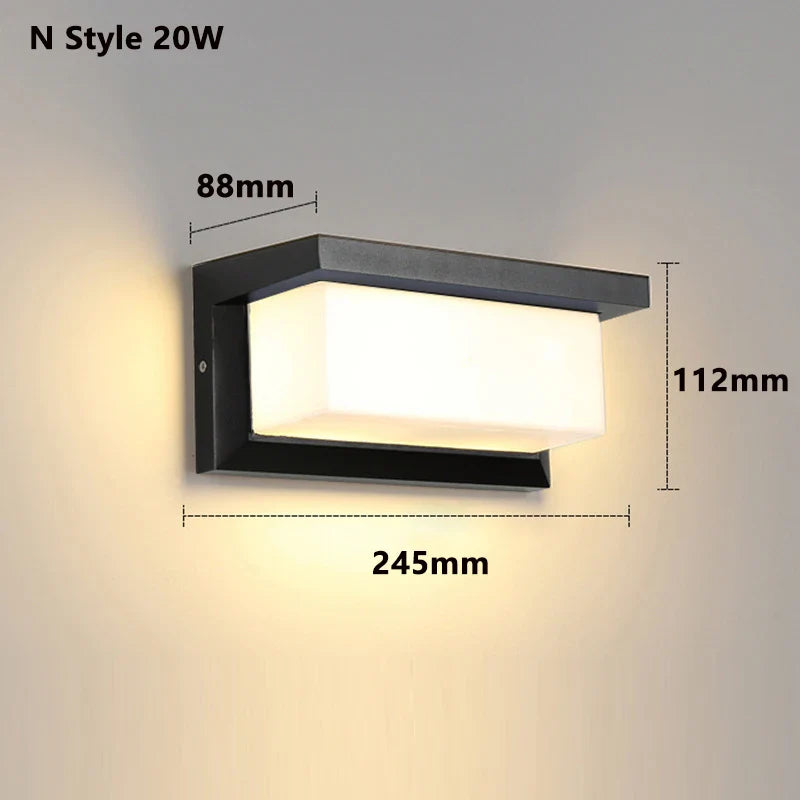 Modern LED Outdoor Wall Lamp with Motion Sensor - Waterproof Porch Light, Outdoor Lighting Fixture | Kalsten