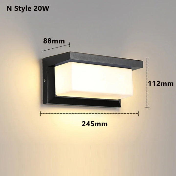 Modern LED Outdoor Wall Lamp with Motion Sensor - Waterproof Porch Light, Outdoor Lighting Fixture | Kalsten