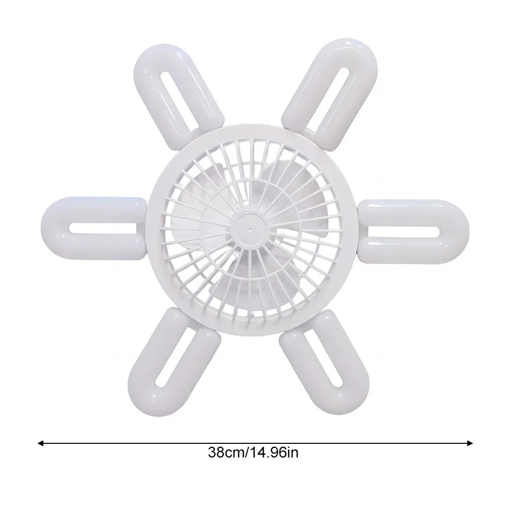 Silent Adjustable Remote Control Ceiling Foldable Fan Lamp | Noxord
