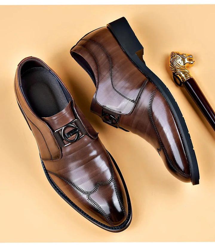 Kalsten | Men's Leather Shoes Stylish Men's Shoes Pointed Oxford Wedding Leather Men's Dress Shoes Gentleman Office Man Shoe