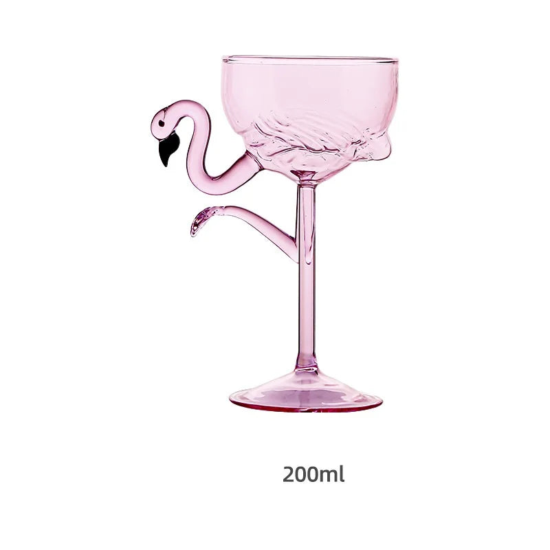 Kalsten | Pink Flamingo Cocktail Clear Party Glasses