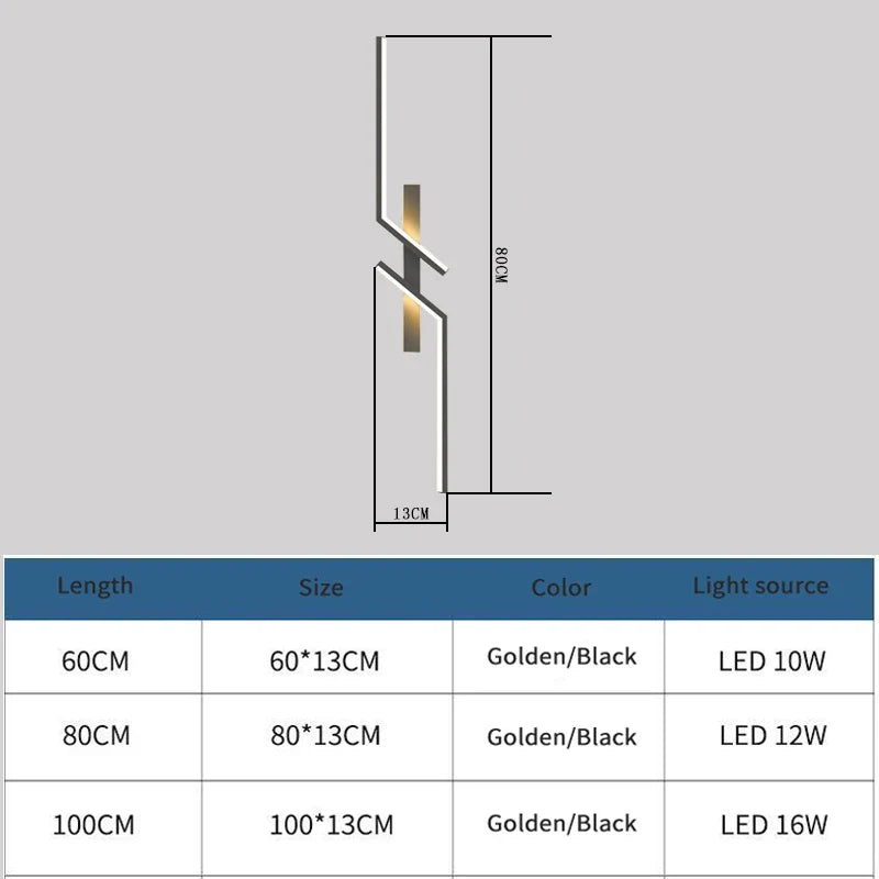 Modern Creative Strip LED Wall Light Minimalist Bedroom Bedside Wall Sconce LED Lights Living Room TV Sofa Background Wall Lamp | Kalsten