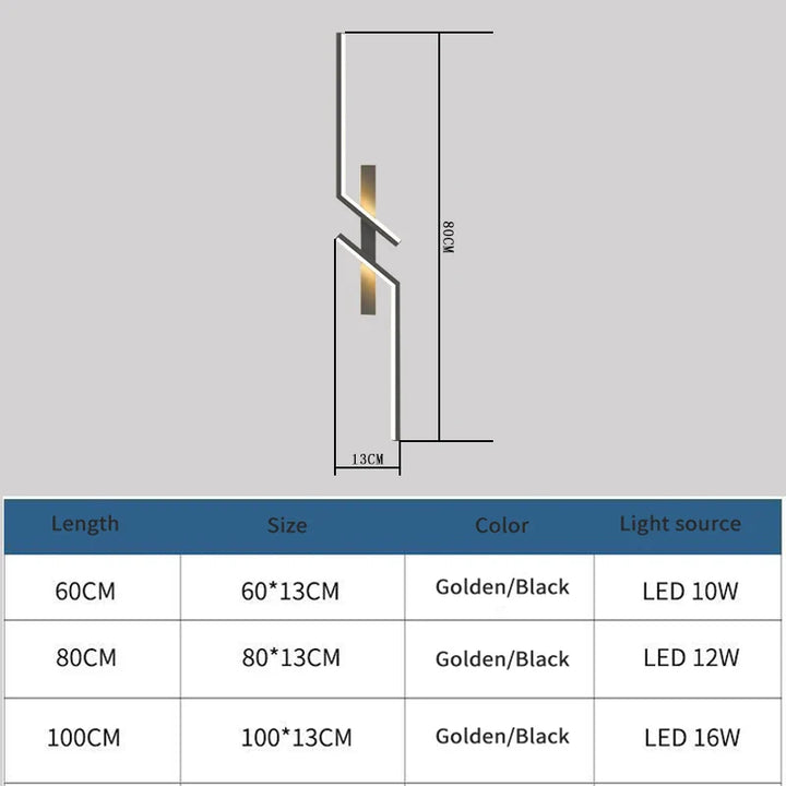 Modern Creative Strip LED Wall Light Minimalist Bedroom Bedside Wall Sconce LED Lights Living Room TV Sofa Background Wall Lamp | Kalsten