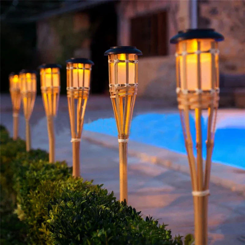 Solar Torch Set – 5 Flame-Effect LED Garden Lights
