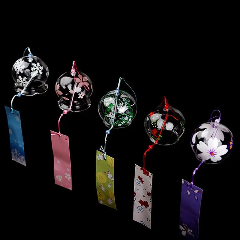 Kalsten | Yumeko Glass Wind Chime | Japanese Style | Handcrafted | Clear Sound | Decorative Pendant