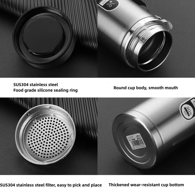 TempraBottle – Smart Thermos Bottle with LED Temperature Display (800ml–1L) | Kalsten