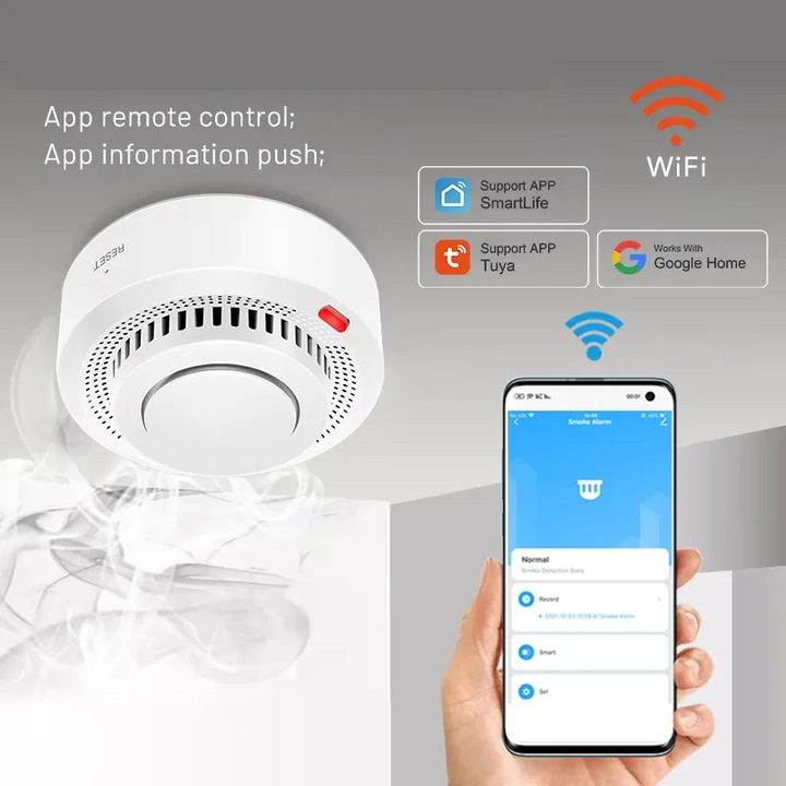 Kalsten | Smart WiFi Smoke Detector Fire Alarm 85dB – SafeSense