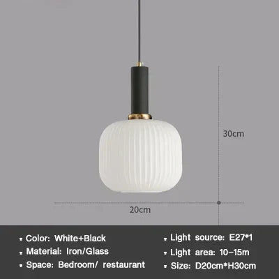 Modern Nordic Glass Pendant Light – Single Head LED Hanging Lamp for Dining Room, Bedroom, Cafe, and Study – White, Green, Cognac & More | Kalsten