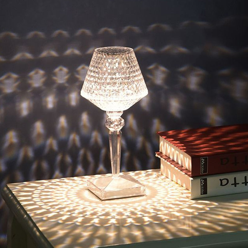 Diamond Glow Rechargeable Crystal Table Lamp | Kalsten
