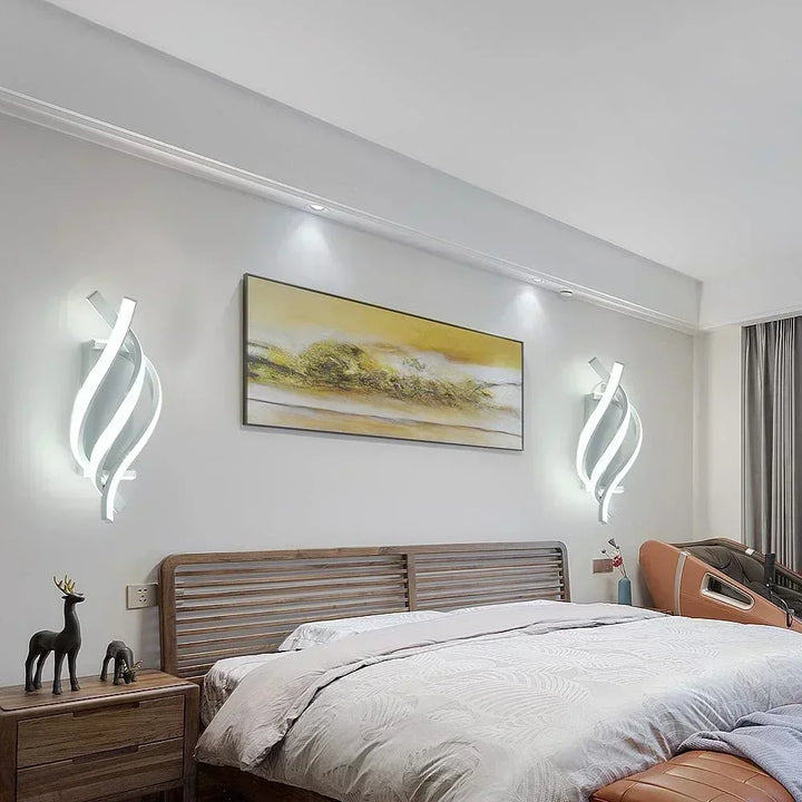 Modern LED Wall Light – Curved Spiral Design Sconce for Living Room, Bedroom, Aisle, and Home Decor | Kalsten