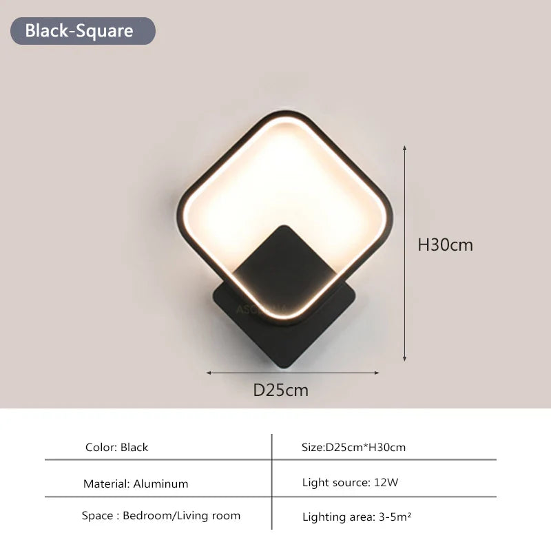 Modern LED Wall Lamp – Round Wall Light Fixture for Bedroom, Living Room, Hallway, and Study | Kalsten