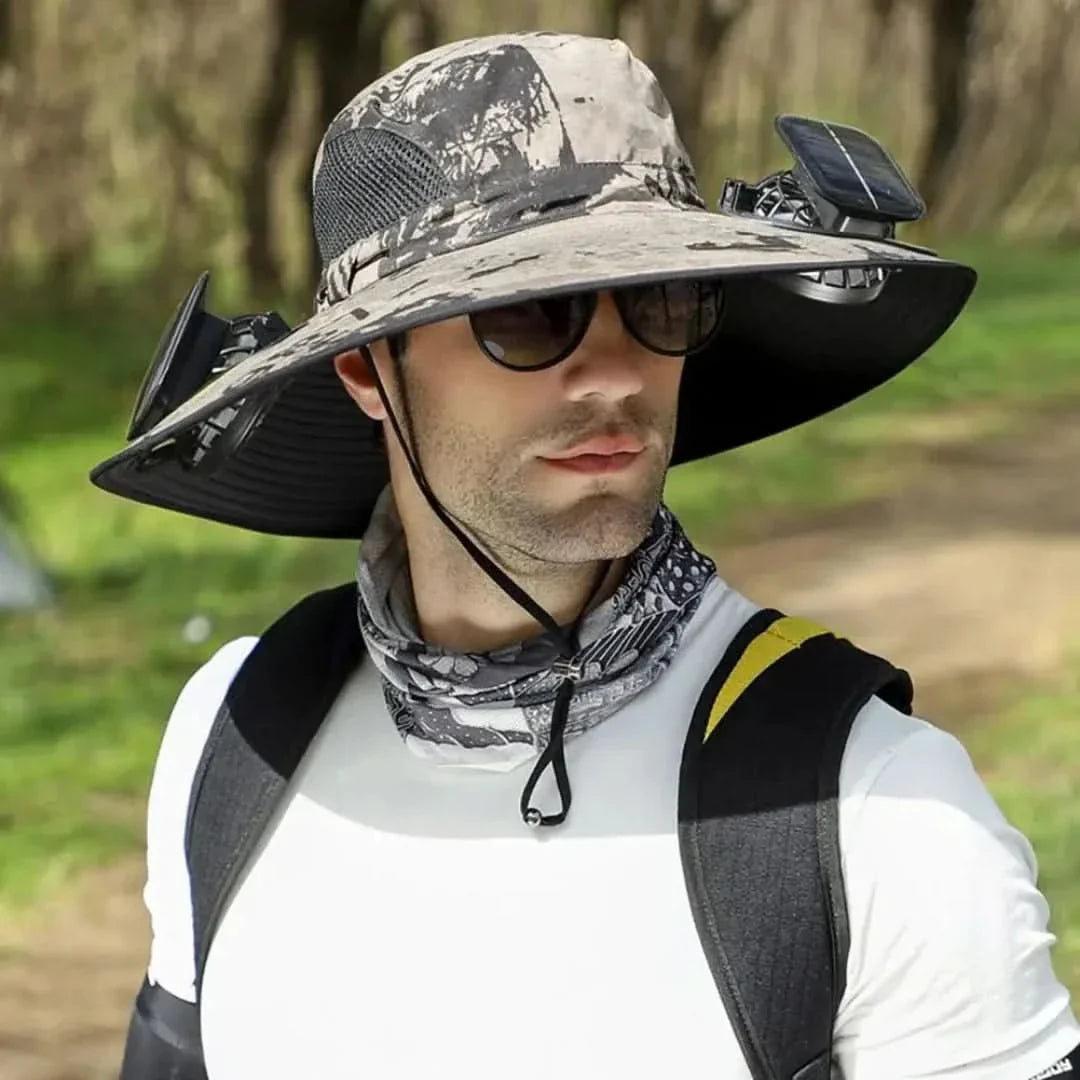 Solar Fan Fisherman's Hat - Solar Energy & USB Charging | Kalsten