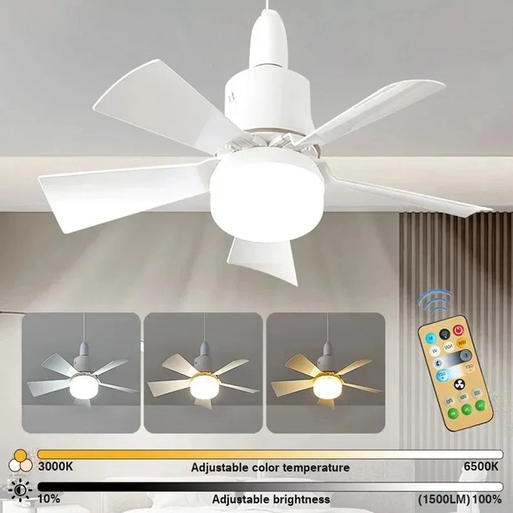 Ceiling Fan LED with Remote Control – Dimmable 30W, E27 Base, Modern Smart Wireless Fan Light for Bedroom and Living Room | Kalsten