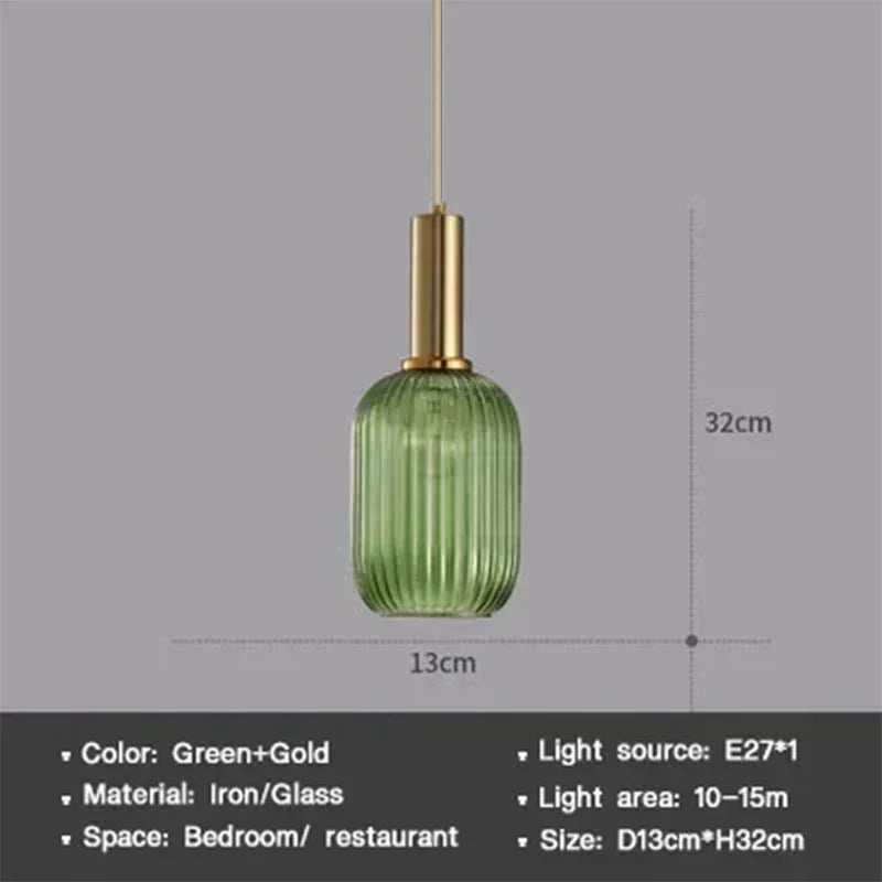 Modern Nordic Glass Pendant Light – Single Head LED Hanging Lamp for Dining Room, Bedroom, Cafe, and Study – White, Green, Cognac & More | Kalsten