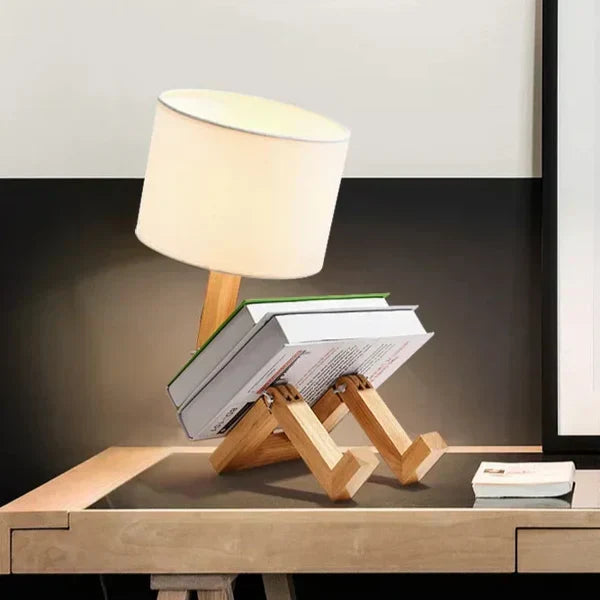Wooden Table Lamp with Book Holder – Modern Design for Your Home | Kalsten