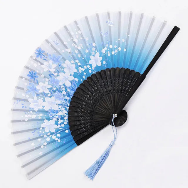 Traditional Japanese Style Floral Hand Fan | Kalsten