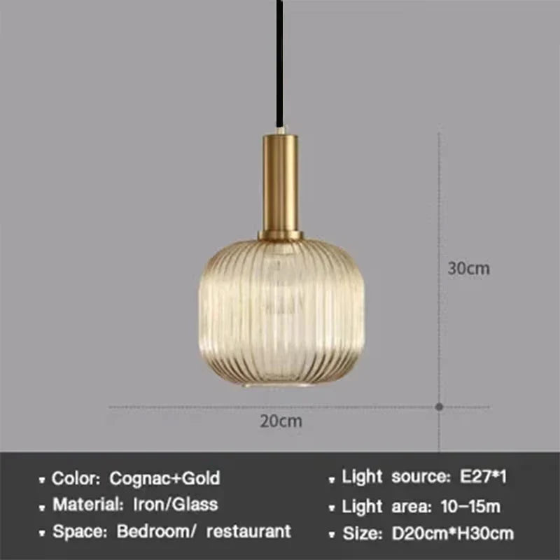 Modern Nordic Glass Pendant Light – Single Head LED Hanging Lamp for Dining Room, Bedroom, Cafe, and Study – White, Green, Cognac & More | Kalsten