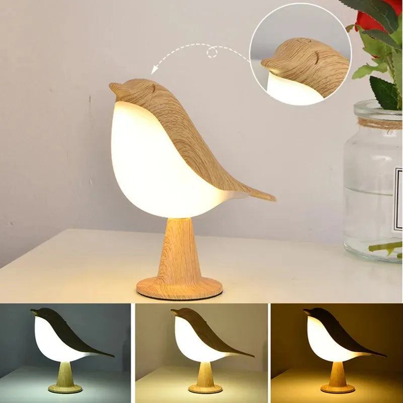 Playful Bird Night Lamp – Touch Control & Adjustable Light Colors Noxord