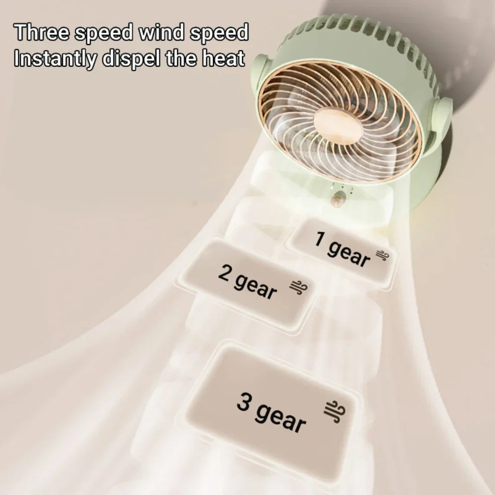 Kalsten | BreezeLoop Table Fan with 360° Rotation | USB Fan with 3 Speeds & Battery | Quiet & Compact | For Office, Bedroom & Home