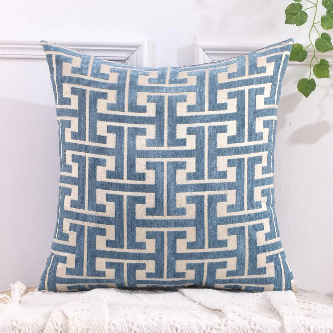 Striped cushion cover in country house style – Decorative sofa cover for living room and couch | Noxord