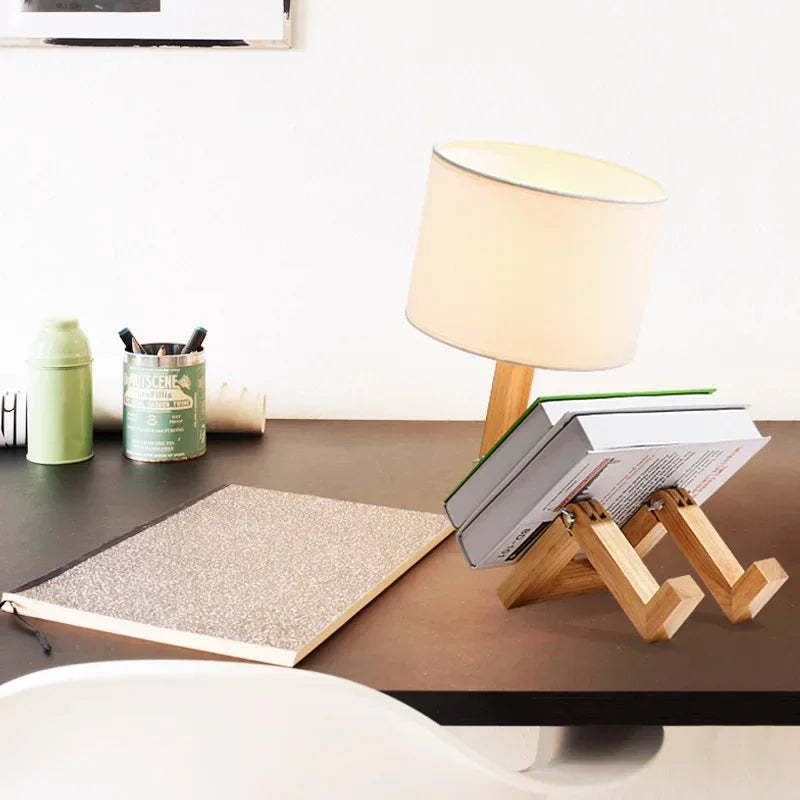 Wooden Table Lamp with Book Holder – Modern Design for Your Home | Kalsten