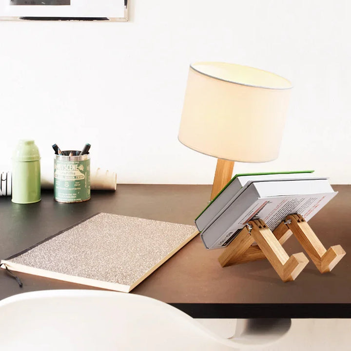 Wooden Table Lamp with Book Holder – Modern Design for Your Home | Kalsten