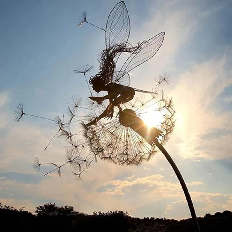 Fairy on a milk thread art sculpture Kalsten