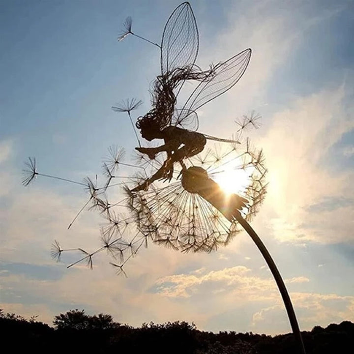 Fairy on a milk thread art sculpture Kalsten