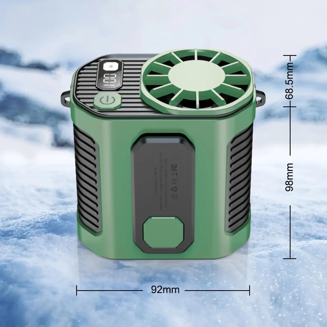 20000mAh Portable Waist Fan - Strong Wind Hanging Neck Fan with Power Bank and LED Lighting for Outdoor Sports and Work | Kalsten