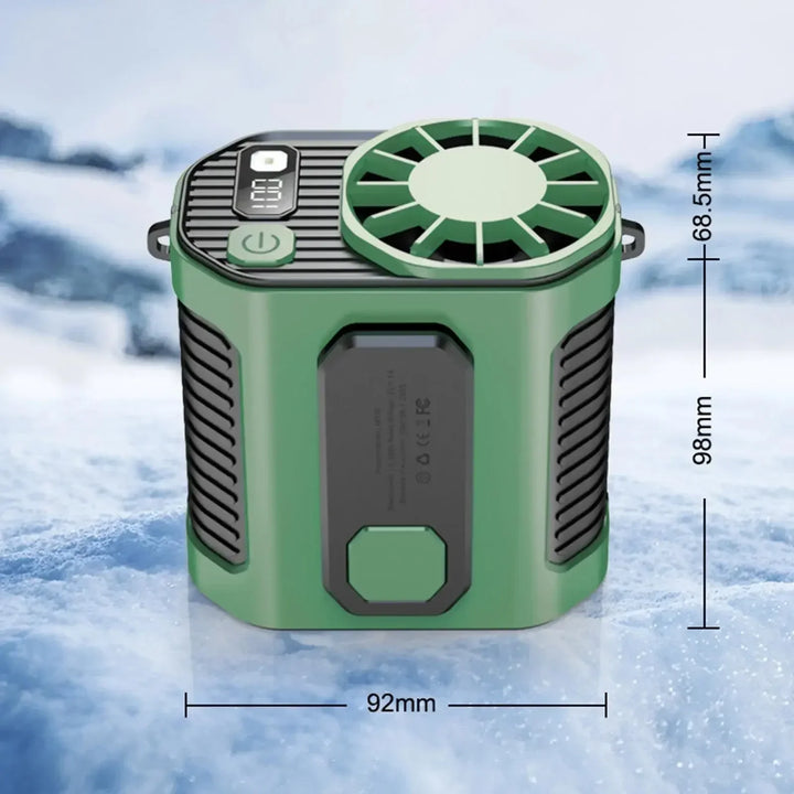 20000mAh Portable Waist Fan - Strong Wind Hanging Neck Fan with Power Bank and LED Lighting for Outdoor Sports and Work | Kalsten