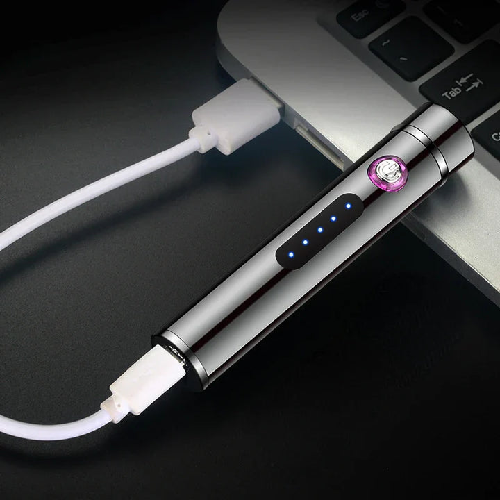 Kalsten | Voltrino Cylinder USB lighter | Double arc technology | Rechargeable & windproof | Noble metal casing for men