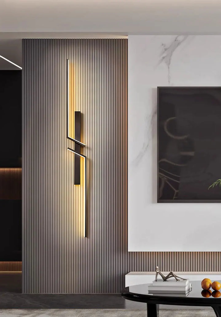 Nordic Black and Gold LED Wall Sconce – Modern Wall Light Fixture for Bedroom, TV Background, Stairs, and Indoor Spaces | Kalsten
