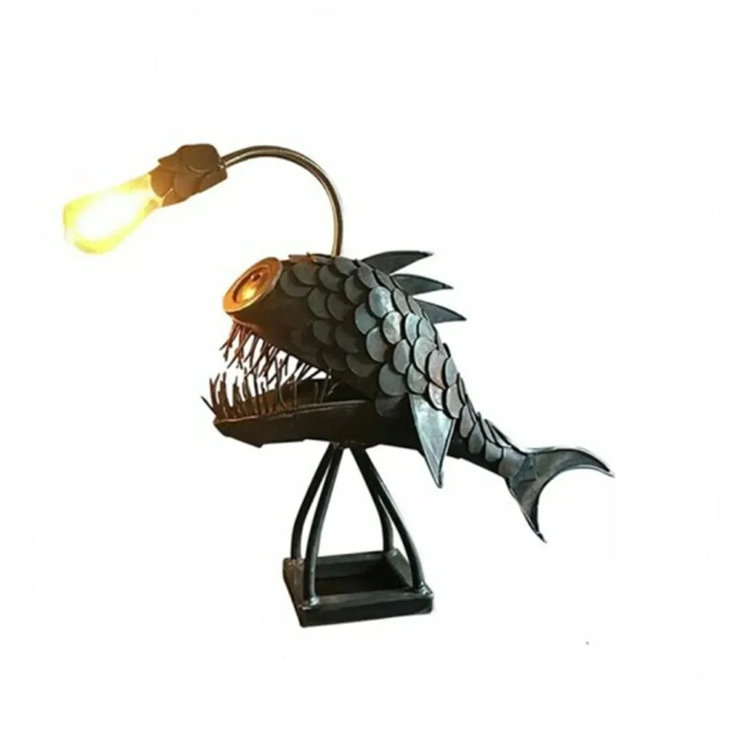Fishing Light Table Lamp – Handmade Adjustable Lamp with Rustic Fish Design | Noxord